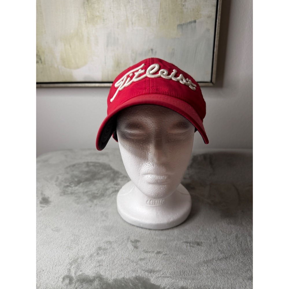 Titleist Golf Hat Men Adjustable Red Gulf Shores Golf Club Script Logo Strapback